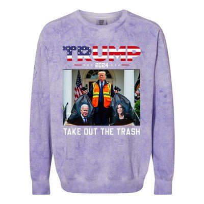 Trump 2024 Take Out The Trash Colorblast Crewneck Sweatshirt