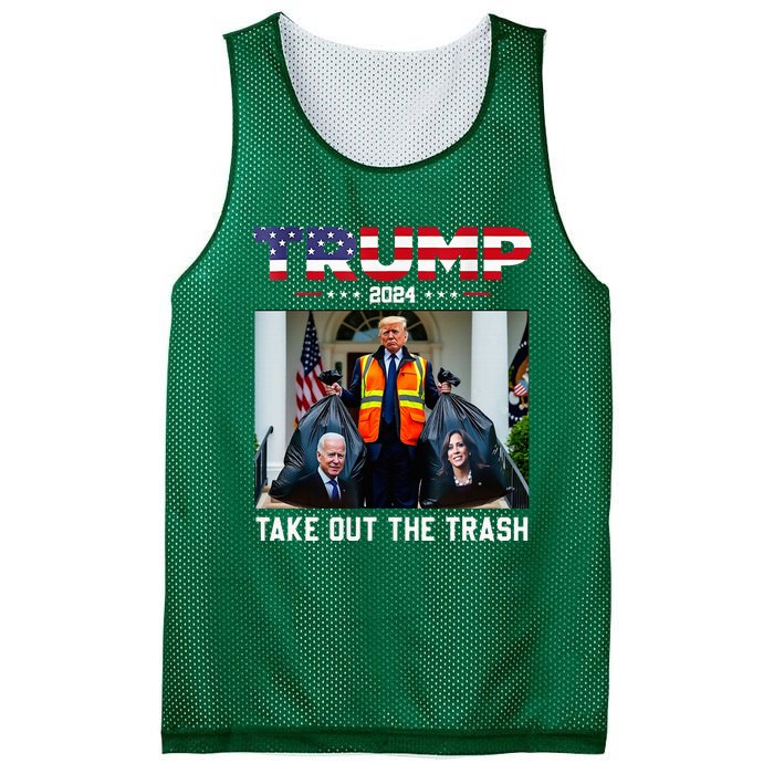 Trump 2024 Take Out The Trash Mesh Reversible Basketball Jersey Tank