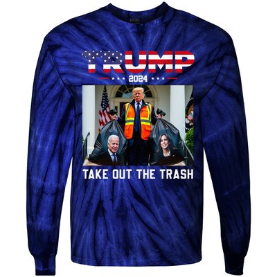 Trump 2024 Take Out The Trash Tie-Dye Long Sleeve Shirt