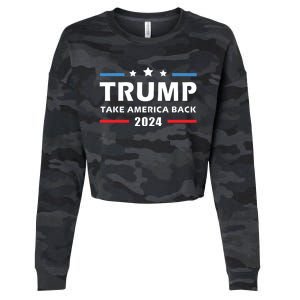 Trump 2024 Take America Back Election Patriotic Second Term Cropped Pullover Crew