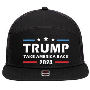 Trump 2024 Take America Back Election Patriotic Second Term 7 Panel Mesh Trucker Snapback Hat