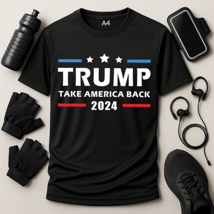 Trump 2024 Take America Back Election Patriotic Second Term Cooling Performance Crew T-Shirt