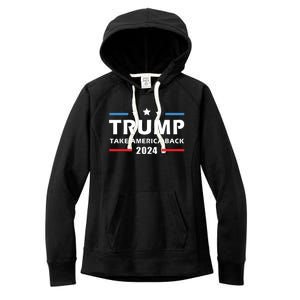 Trump 2024 Take America Back Election Patriotic Second Term Women's Fleece Hoodie