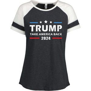 Trump 2024 Take America Back Election Patriotic Second Term Enza Ladies Jersey Colorblock Tee