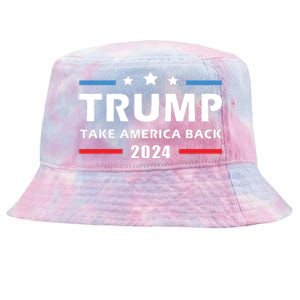 Trump 2024 Take America Back Election Patriotic Second Term Tie-Dyed Bucket Hat