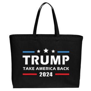 Trump 2024 Take America Back Election Patriotic Second Term Cotton Canvas Jumbo Tote