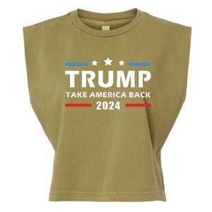 Trump 2024 Take America Back Election Patriotic Second Term Garment-Dyed Women's Muscle Tee