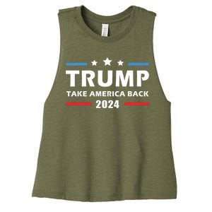 Trump 2024 Take America Back Election Patriotic Second Term Women's Racerback Cropped Tank