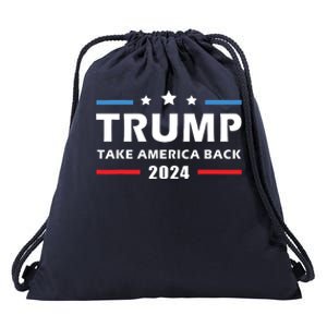 Trump 2024 Take America Back Election Patriotic Second Term Drawstring Bag