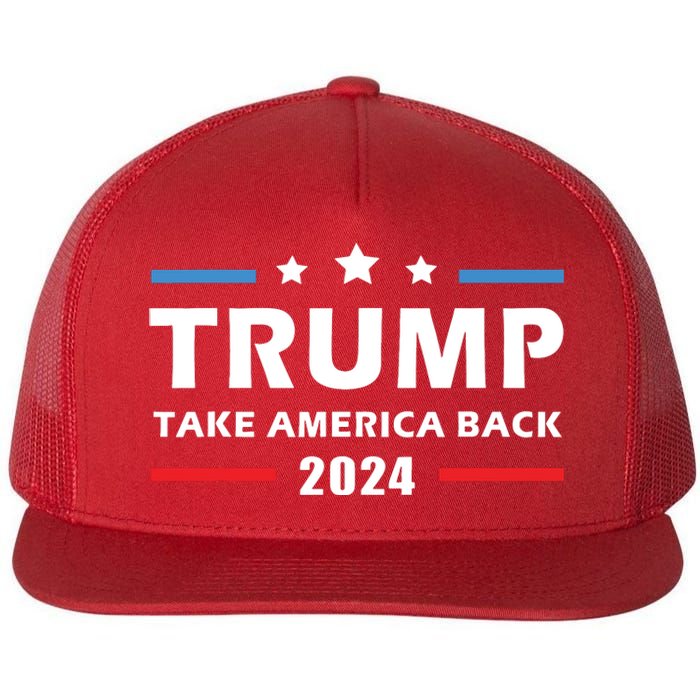 Trump 2024 Take America Back Election Patriotic Second Term Flat Bill Trucker Hat