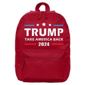 Trump 2024 Take America Back Election Patriotic Second Term 16 in Basic Backpack