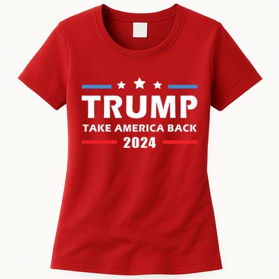 Trump 2024 Take America Back Election Patriotic Second Term Womens T-Shirt