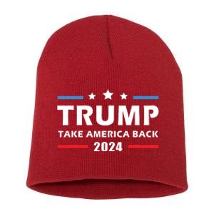 Trump 2024 Take America Back Election Patriotic Second Term Short Acrylic Beanie