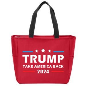 Trump 2024 Take America Back Election Patriotic Second Term Zip Tote Bag