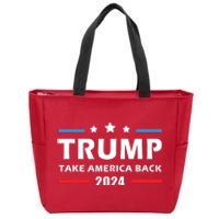 Trump 2024 Take America Back Election Patriotic Second Term Zip Tote Bag