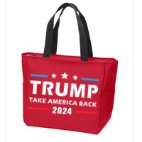 Trump 2024 Take America Back Election Patriotic Second Term Zip Tote Bag