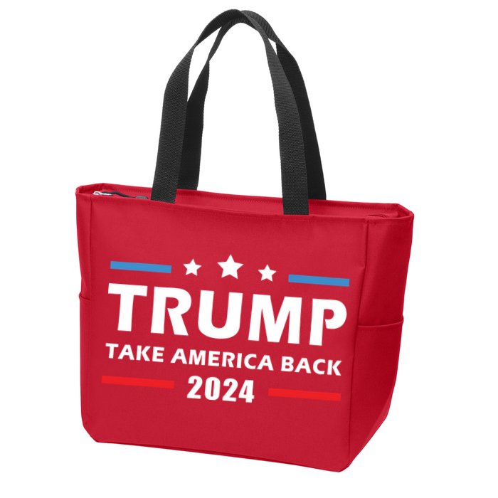 Trump 2024 Take America Back Election Patriotic Second Term Zip Tote Bag