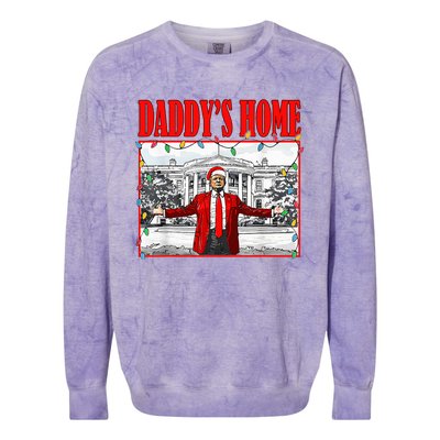 Trump 2024 Take America Back DaddyS Home Christmas Colorblast Crewneck Sweatshirt