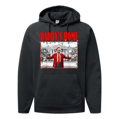 Trump 2024 Take America Back DaddyS Home Christmas Performance Fleece Hoodie