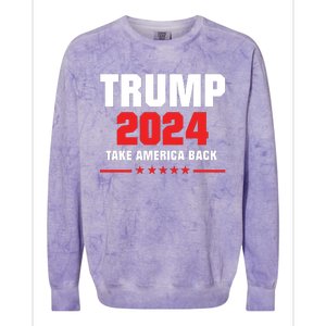 Trump 2024 Take America Back Colorblast Crewneck Sweatshirt