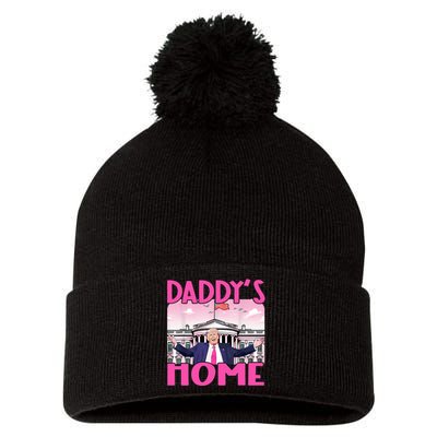 Trump 2024 Take America Back Daddys Home Trump 2024 Pom Pom 12in Knit Beanie