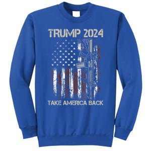 Trump 2024 Take America Back American Flag Gun Gift Sweatshirt