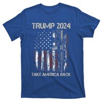 Trump 2024 Take America Back American Flag Gun Gift T-Shirt