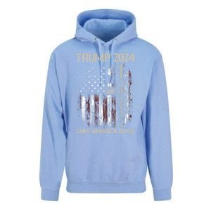 Trump 2024 Take America Back American Flag Gun Gift Unisex Surf Hoodie