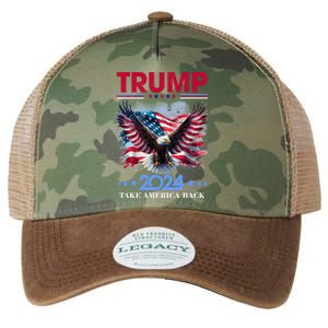 Trump 2024 Take America Back Cool Eagle Legacy Tie Dye Trucker Hat