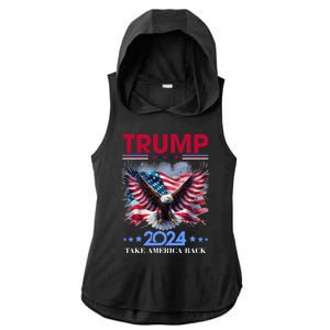 Trump 2024 Take America Back Cool Eagle Ladies PosiCharge Tri-Blend Wicking Draft Hoodie Tank