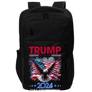 Trump 2024 Take America Back Cool Eagle Impact Tech Backpack