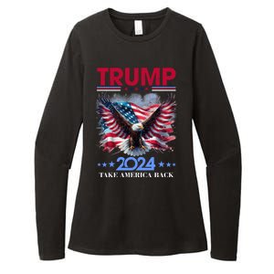 Trump 2024 Take America Back Cool Eagle Womens CVC Long Sleeve Shirt