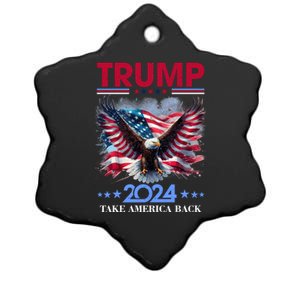 Trump 2024 Take America Back Cool Eagle Ceramic Star Ornament