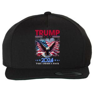 Trump 2024 Take America Back Cool Eagle Wool Snapback Cap