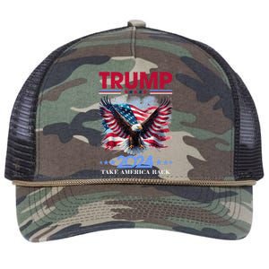 Trump 2024 Take America Back Cool Eagle Retro Rope Trucker Hat Cap