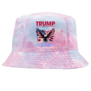 Trump 2024 Take America Back Cool Eagle Tie-Dyed Bucket Hat