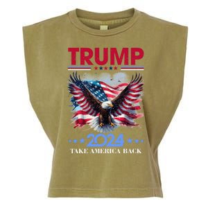 Trump 2024 Take America Back Cool Eagle Garment-Dyed Women's Muscle Tee