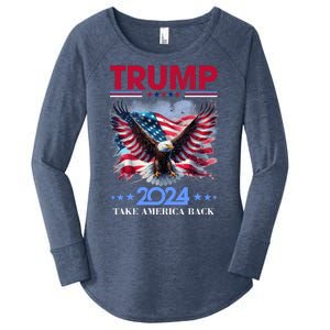 Trump 2024 Take America Back Cool Eagle Women's Perfect Tri Tunic Long Sleeve Shirt