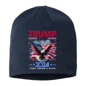 Trump 2024 Take America Back Cool Eagle Sustainable Beanie