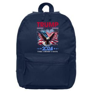 Trump 2024 Take America Back Cool Eagle 16 in Basic Backpack