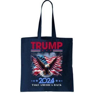 Trump 2024 Take America Back Cool Eagle Tote Bag