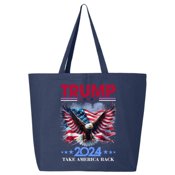 Trump 2024 Take America Back Cool Eagle 25L Jumbo Tote