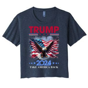 Trump 2024 Take America Back Cool Eagle Women's Crop Top Tee