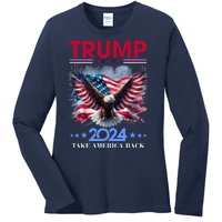 Trump 2024 Take America Back Cool Eagle Ladies Long Sleeve Shirt