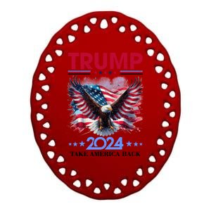 Trump 2024 Take America Back Cool Eagle Ceramic Oval Ornament