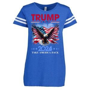 Trump 2024 Take America Back Cool Eagle Enza Ladies Jersey Football T-Shirt