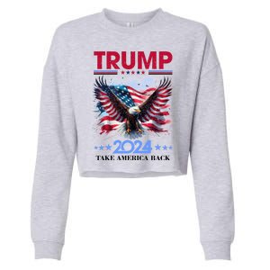 Trump 2024 Take America Back Cool Eagle Cropped Pullover Crew