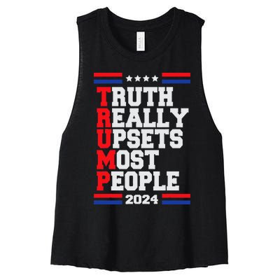 Trump 2024 Truth Really Upset Most People Women's Racerback Cropped Tank