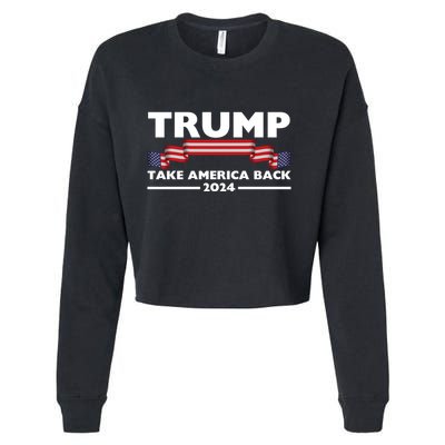 Trump 2024 Take America Back USA United States Cropped Pullover Crew