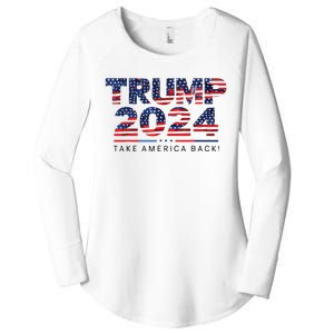 Trump 2024 Take America Back American Flag Women's Perfect Tri Tunic Long Sleeve Shirt